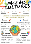 Affiche mois des cultures thème des 4 semaines